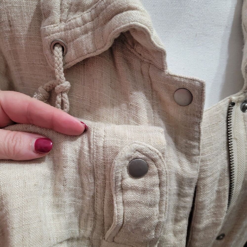 Rag‎ Poets Khaki Colored Linen Jacket Size 1X - Picture 6 of 10